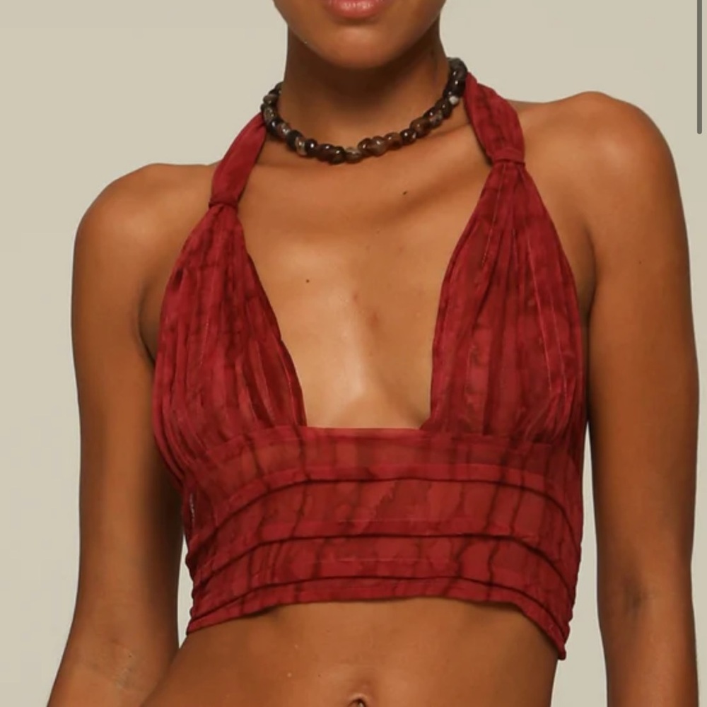 Chic Red Halter Crop Top